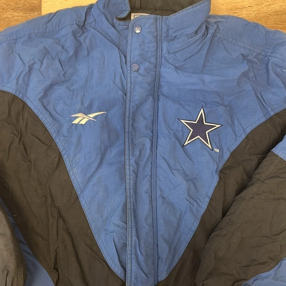 Vintage 90s Authentic Pro Line Dallas Cowboys Puffy Winter Jacket Coat large y2k